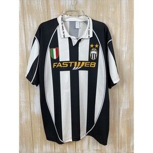 Fastweb Di Vaio Juventus Football Polo Jersey Sz L Vintage Made in Italy